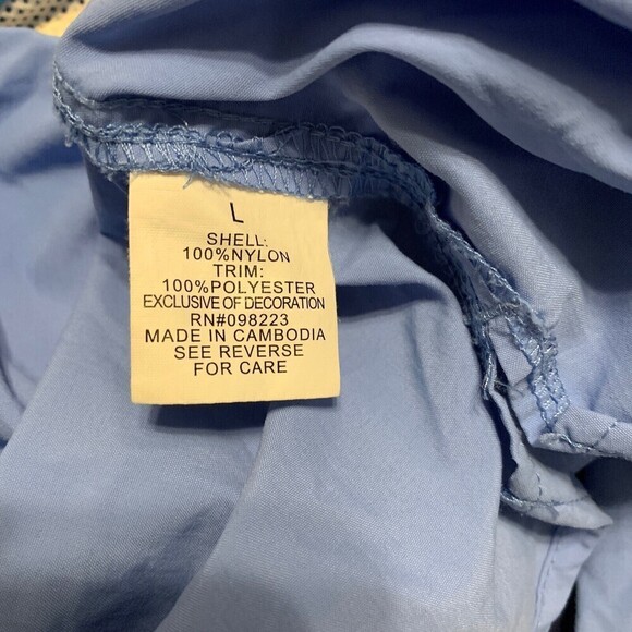 Magellan Outdoors Mens Size Large Blue Relaxed Fit Fish Hear Button Up Shirt - Picture 5 of 5